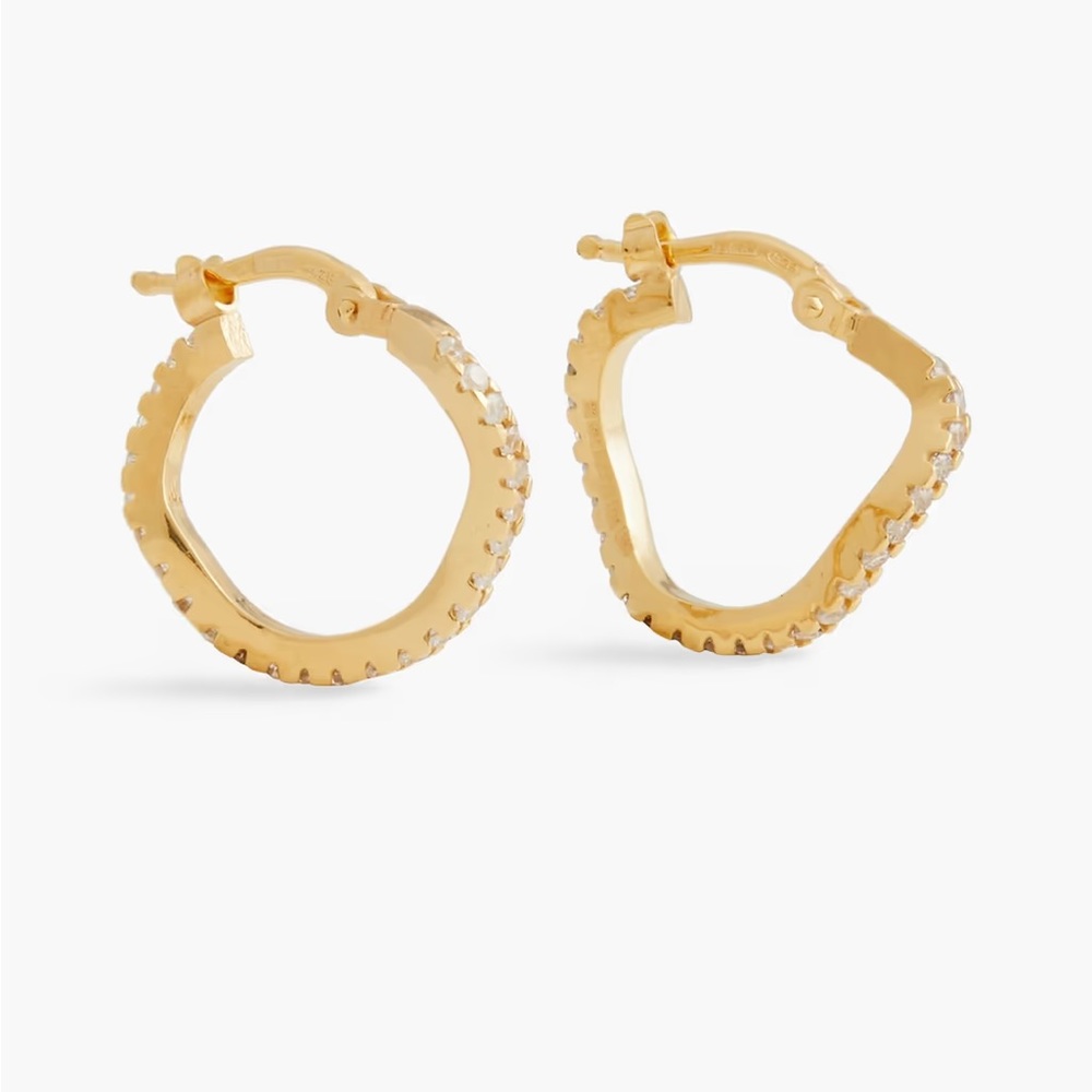 CORNELIA WEBB - 24-karat gold-plated Siamite hoop earrings pair, $200+